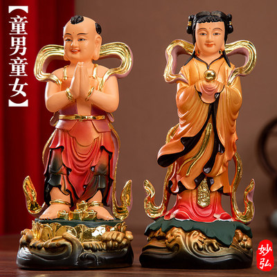 廠家直銷 金童玉女善財(cái)童子觀音佛像，精湛工藝優(yōu)惠推薦